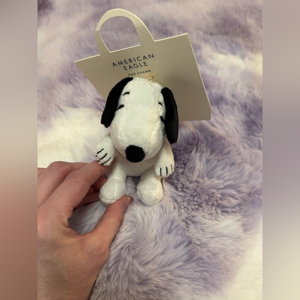 American Eagle Snoopy Keychain with Red Heart
